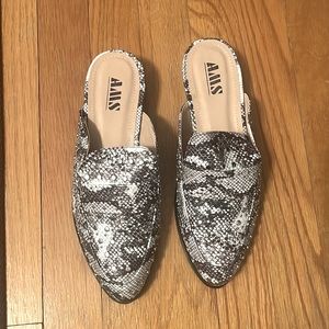 Never been worn- AMS Studded snakeskin mules
